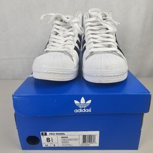 adidas Pro Model White and Black Athletic Shoes